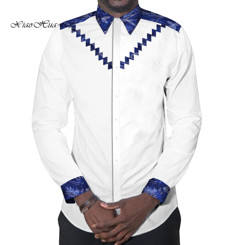 

Рубашка в африканском стиле мужская с длинным рукавом и квадратным вырезом