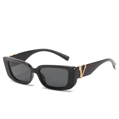 Солнцезащитные очки «кошачий глаз» для мужчин и женщин, винтажные маленькие брендовые дизайнерские квадратные солнечные очки в стиле ретро, 2022