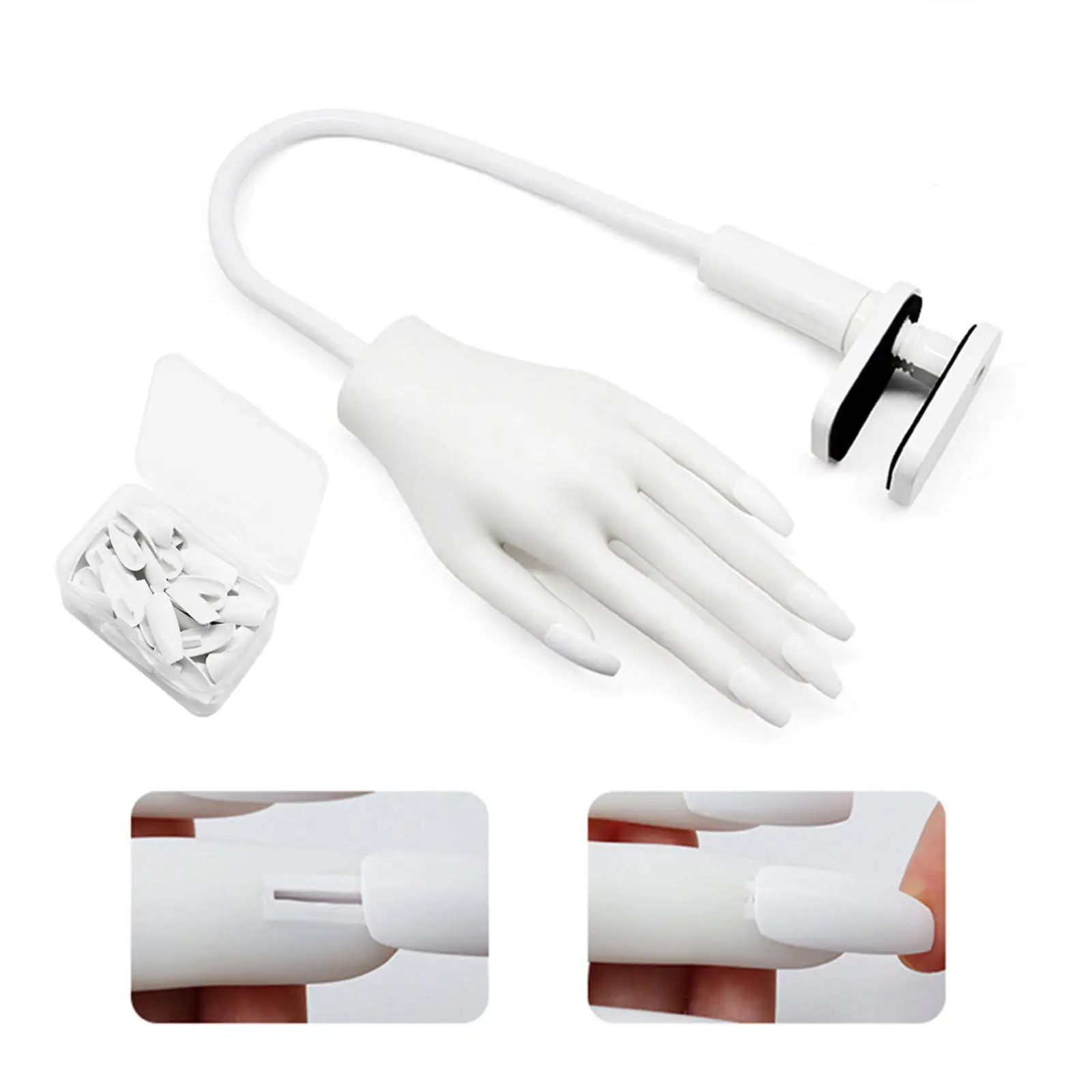 

Nail Practice Hand Movable with False Nail Nails Training Hands for Paint Display