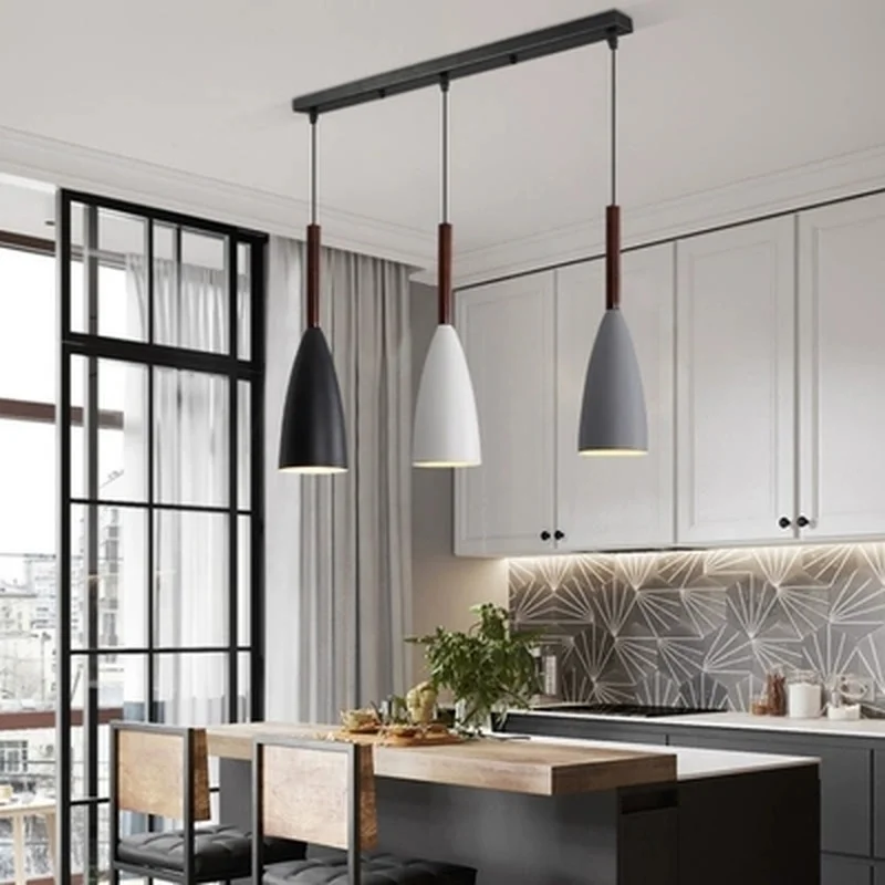 Современные светодиодные подвесные светильники для столовой тройной подвесной