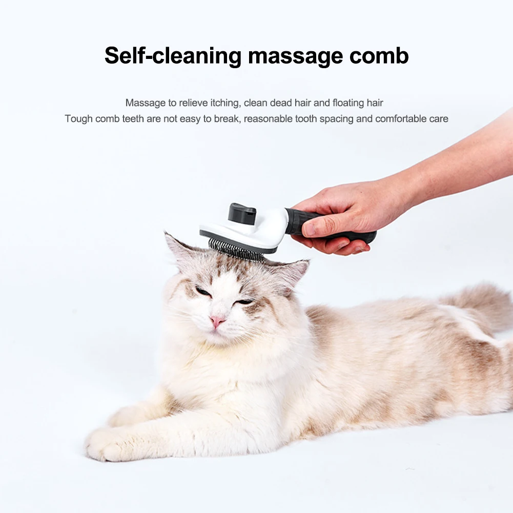 

Stainless Steel Needle Automatic Cleaning Pet Brush One Key Hair Removal Dog Brush Cat Dog Pet Comb
