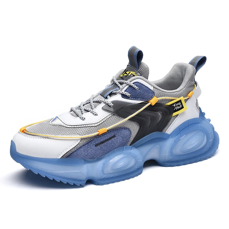 

Новинка 2021, мужская спортивная обувь для бега, удобные амортизирующие легкие кроссовки для отдыха, кроссовки на массивной подошве