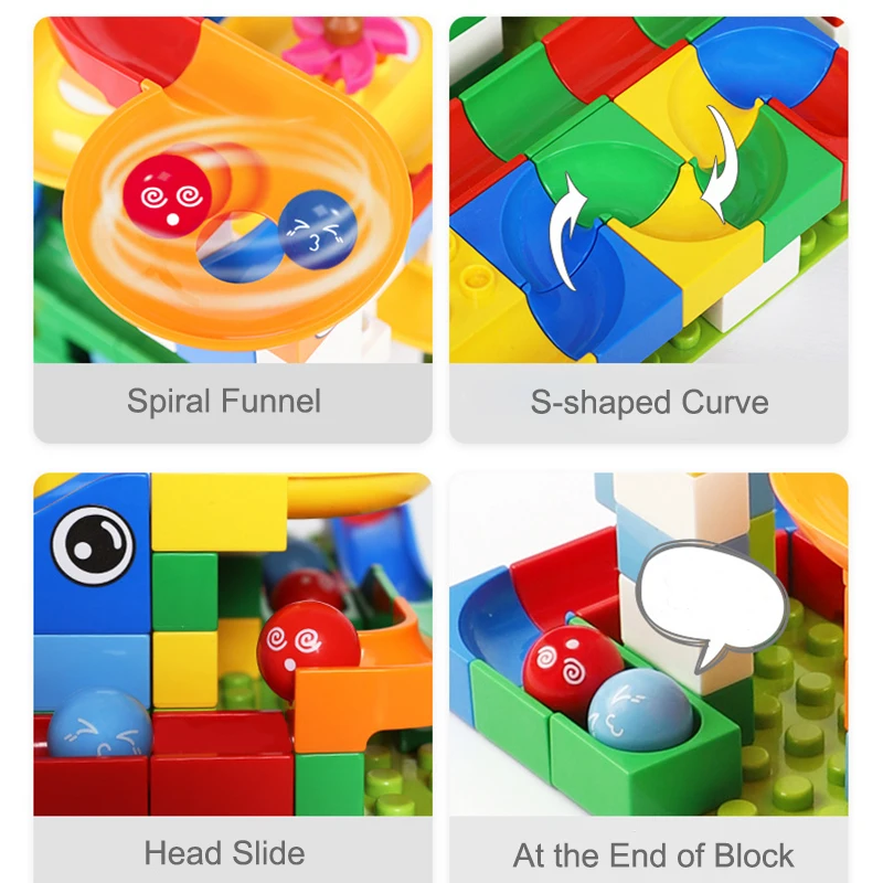 43 352 шт Строительные блоки с шариковой дорожкой мраморная гонка бег лабиринт мяч