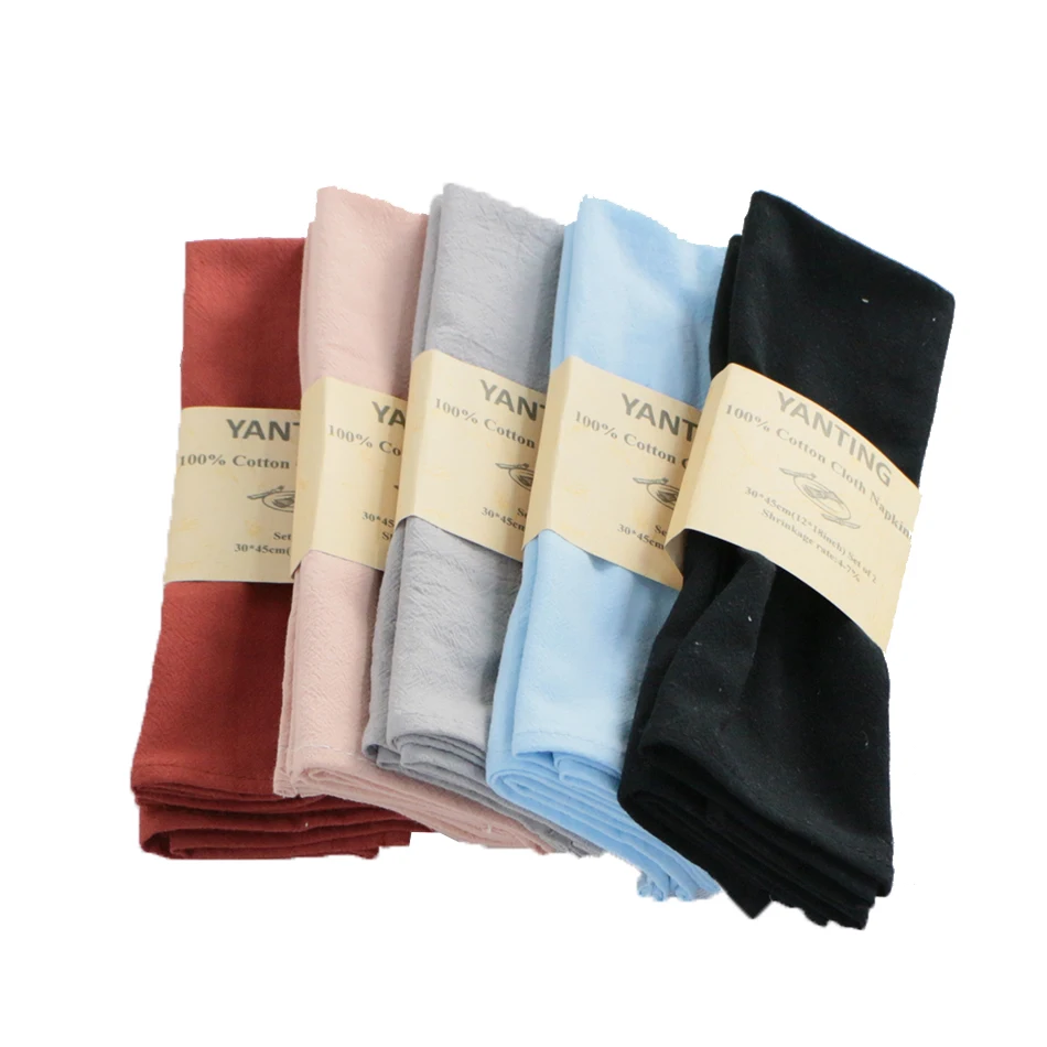 30x45cm table cloth dinner napkins set of 4 cotton fabric washable reusable soft home kitchen decor wedding party white black free global shipping