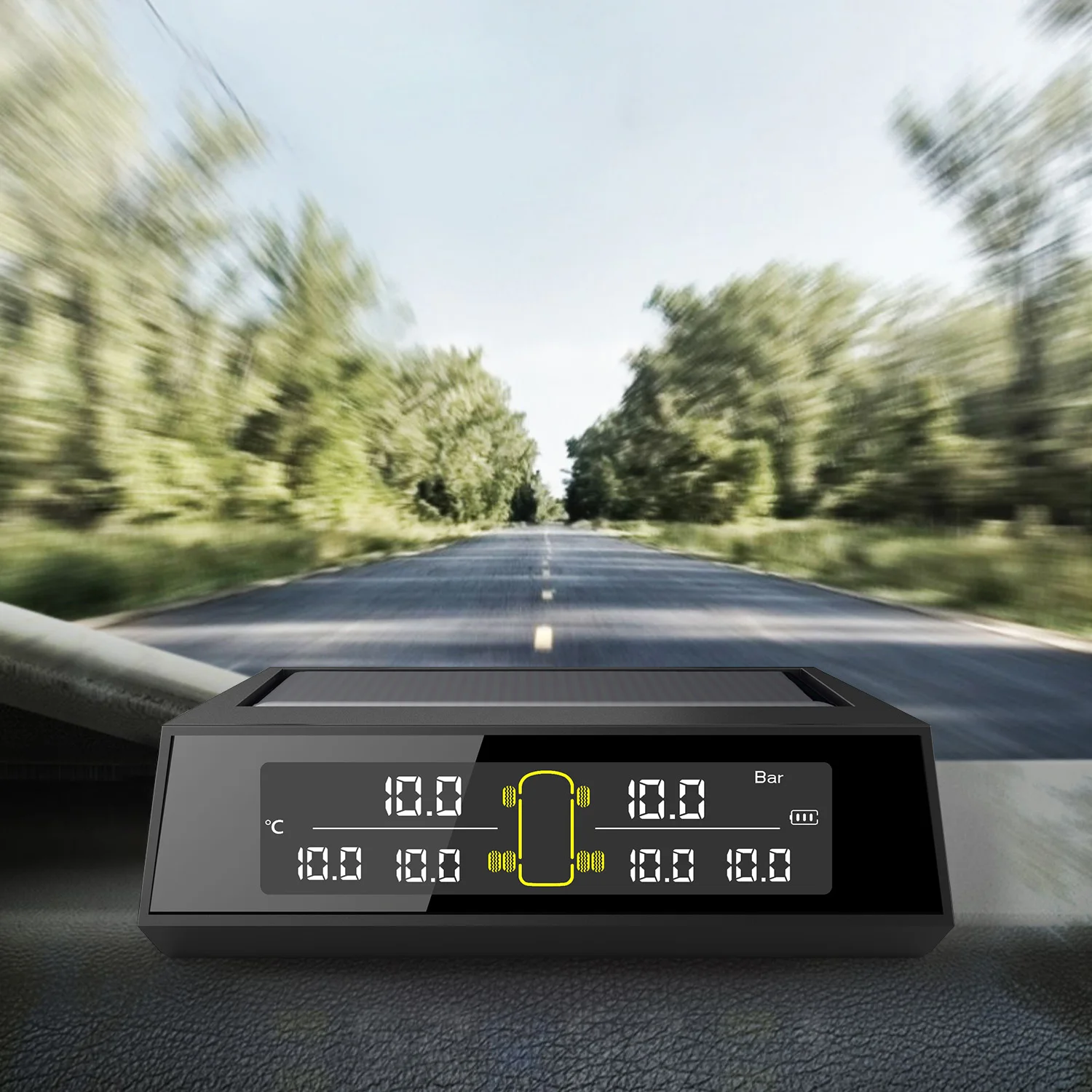 Беспроводная система контроля давления в шинах на солнечной батарее с 6 внешними