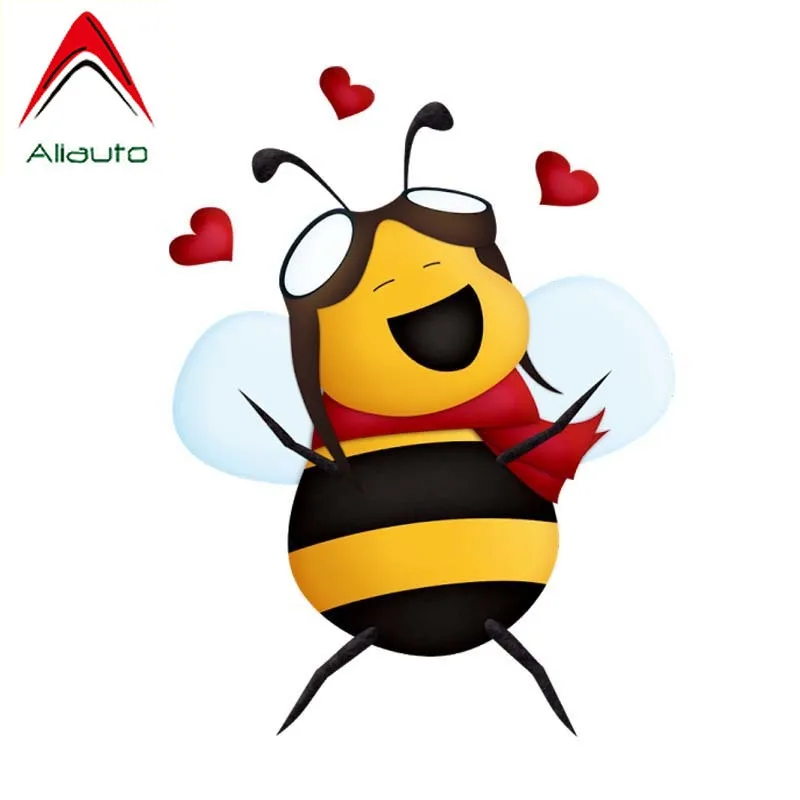 Забавная Автомобильная наклейка Aliauto счастливая пчела аксессуары из ПВХ для