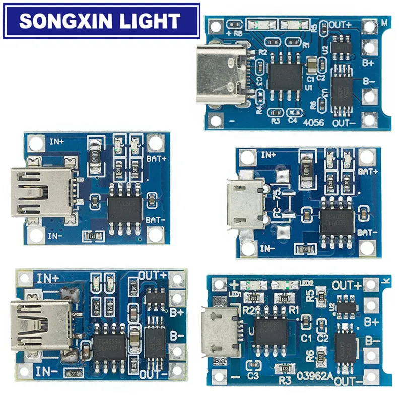 1 шт. type c/Micro USB 5 В 1A 18650 TP4056 модуль зарядного устройства литиевой батареи зарядная