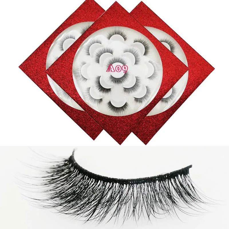 Накладные ресницы 16 пар объемные норковые и 3d из искусственной норки конский