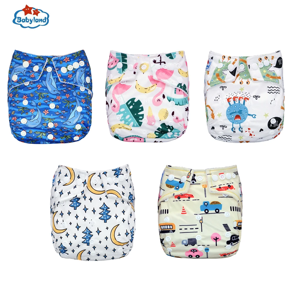 Babyland My pick/новые детские тканевые подгузники с принтами, 1 шт., детские подгузники, штаны для маленьких и больших детей, водонепроницаемые регулируемые детские подгузники, распродажа