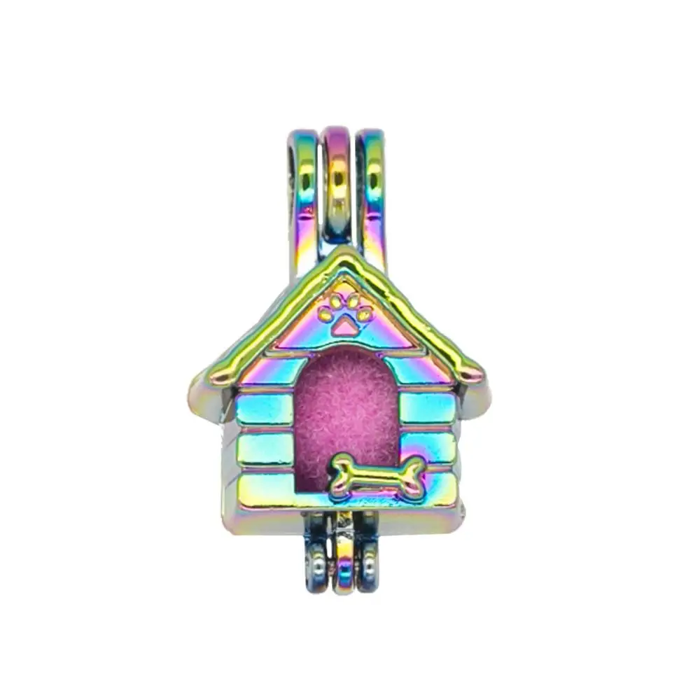 5 шт. Радужный Конура дом устрицы жемчужная бусина подвеска в форме клеток