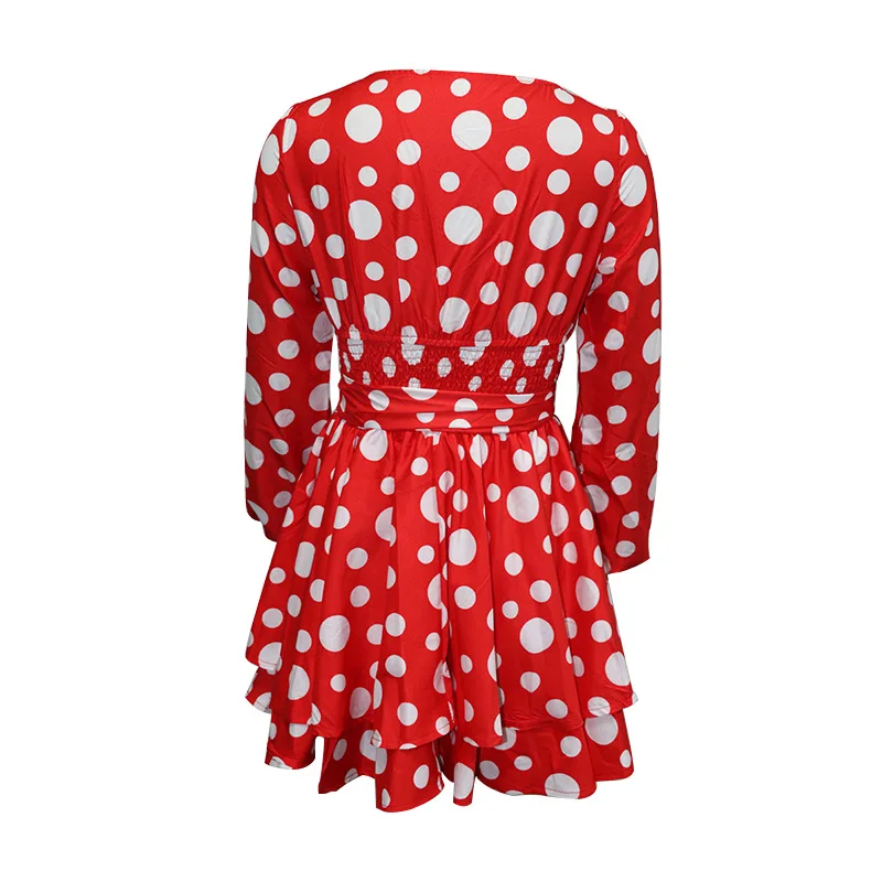 

BacklakeGirls Tunic Polka Dot Chic Cocktail Dress Women's Kawaii Retro Lovely Female Party Dress For Women Vestido Plus Size