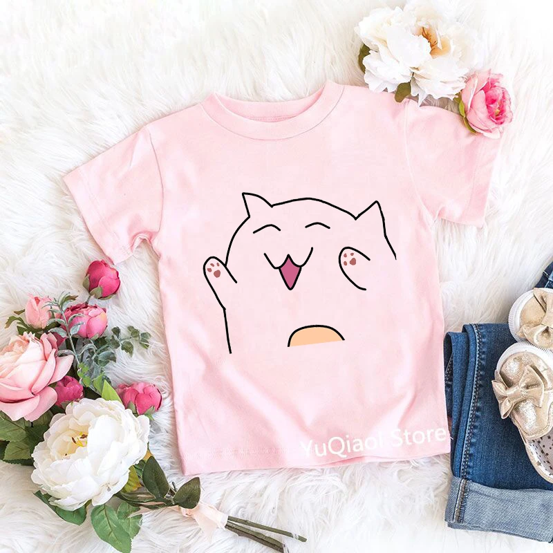 Camiseta rosa de alta calidad para ni&ntilde;as, ropa para ni&ntilde;os y beb&eacute;s, camisetas divertidas con estampado de gato, camisetas para ni&ntilde;os de 3 a 13 a&ntilde;os 2021-2