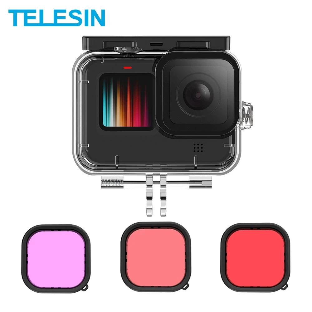 TELESIN Battery 1750 mAh GoPro Hero 9 10 6 in 1 Selfie Stick Tripod Mount Waterproof Case ND8 ND16 ND32 CPL Lens Filter Set | Электроника