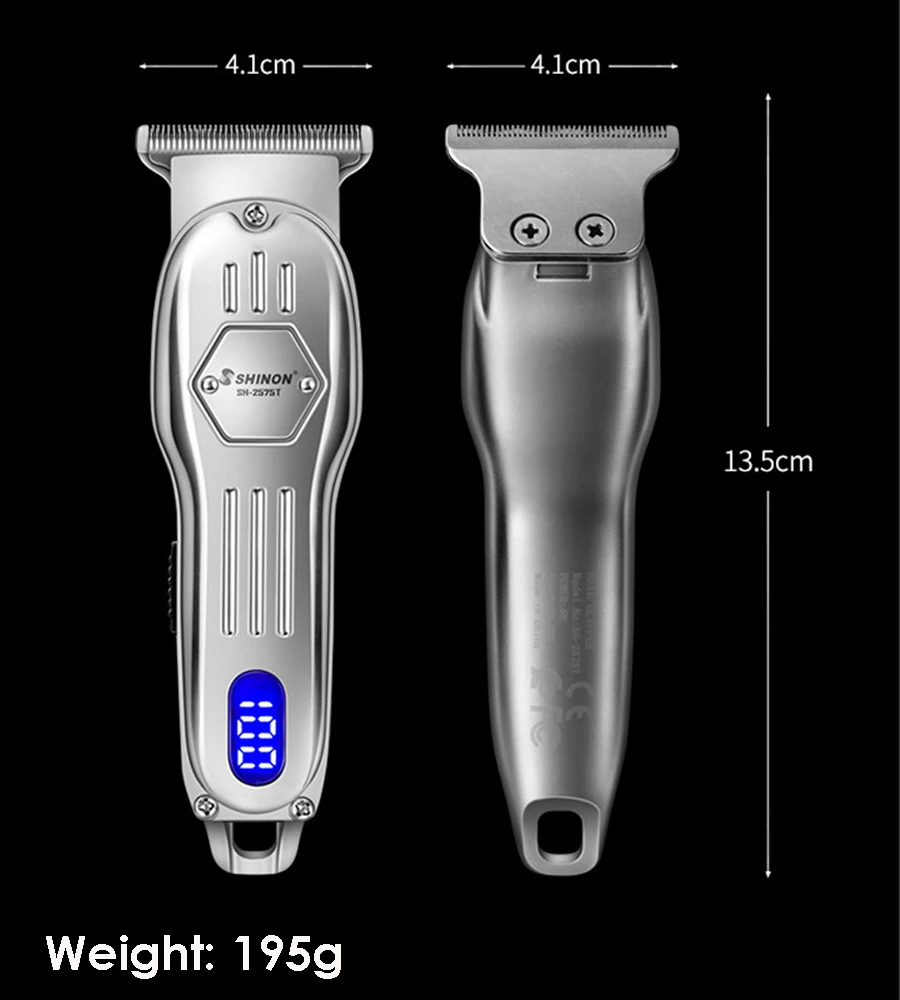 Машинка для стрижки волос Мужская металлическая беспроводная перезаряжаемая |