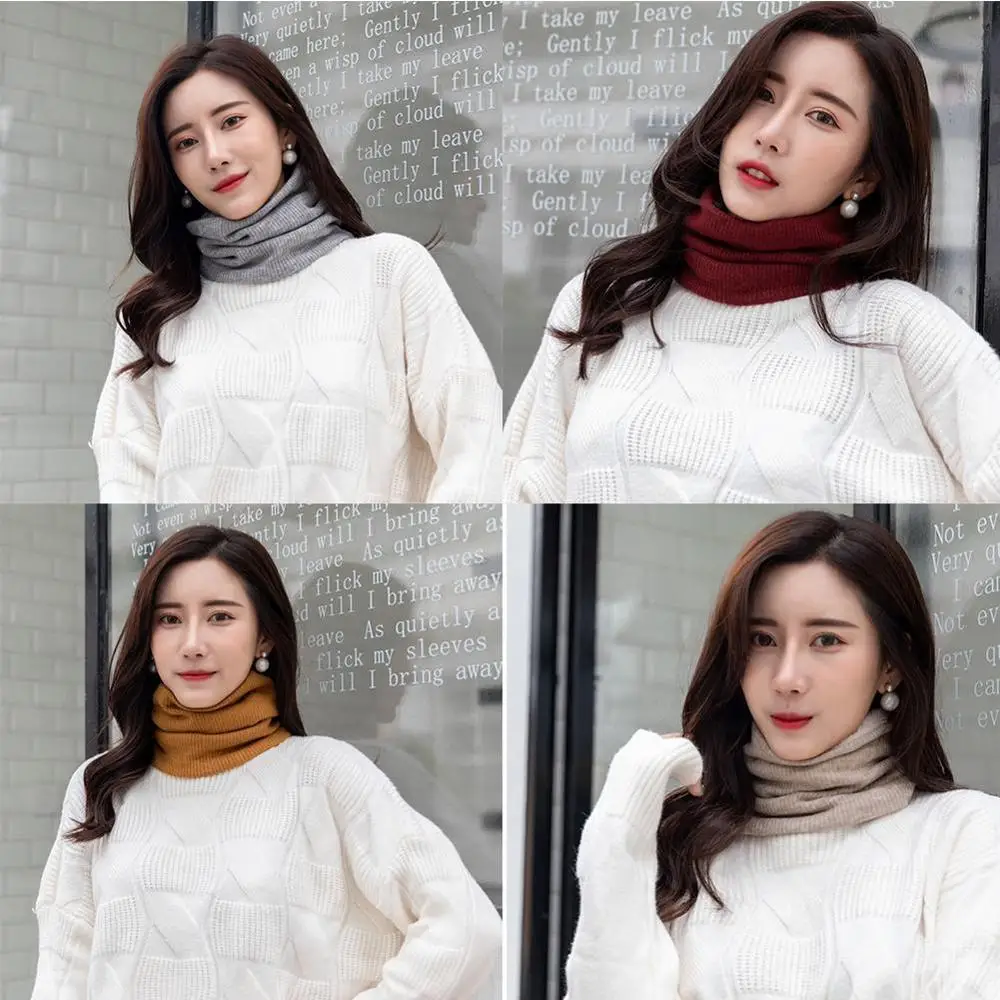 

Unisex winter men women warm knitted ring scarves thick mesh elastic kids plush scarf necklace mufflers girl neck boys warm M0C5