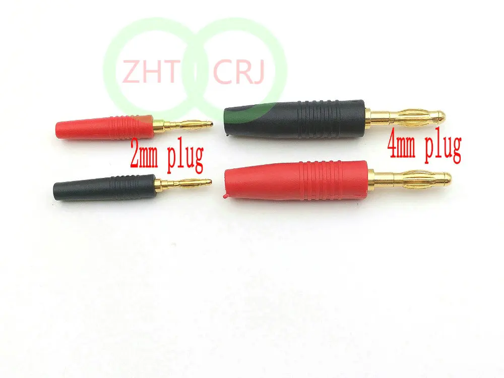 20 шт./100 шт. позолоченные латунные динамики 2 мм/4 мм штекеры типа банан оптовые