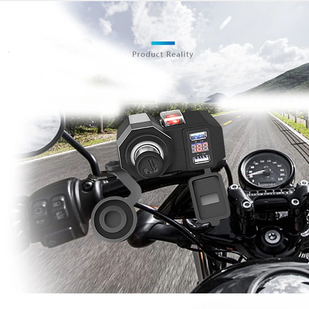 OHANEE moto rcycle USB зарядное устройство для телефона 12 В/24 В разъем прикуривателя Dual USB moto зарядное устройство светодиодный вольтметр Водонепроницаемый автомобильный стиль