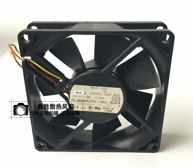 

for NMB-MAT 3108NL-05W-B29 S02 DC 24V 0.08A 80x80x20mm Server Cooling Fan