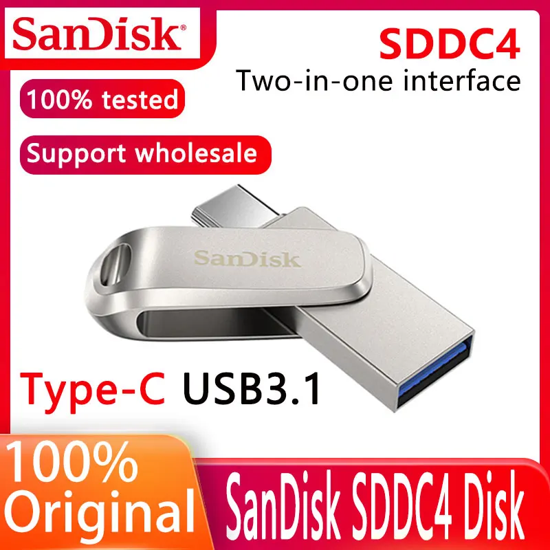 

SanDisk SDDC4 USB 3,1 высокоскоростной U-диск 64 Гб два в одном интерфейсе Type-C универсальный мобильный компьютер