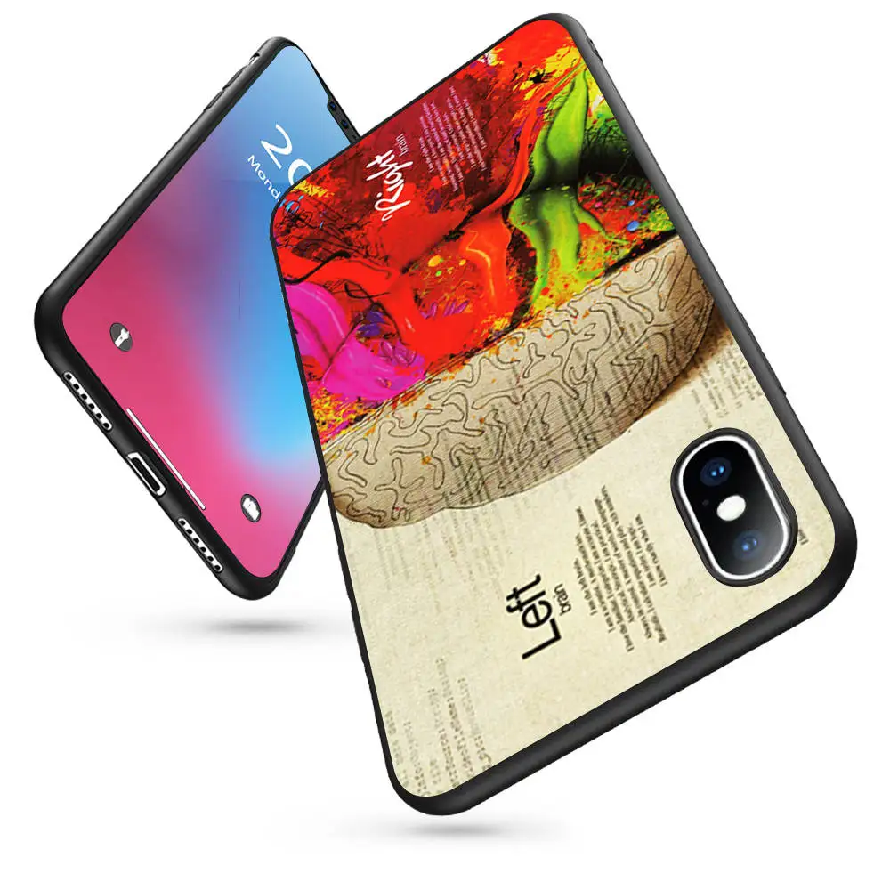 Coque левое полушарие правое мозга цитаты чехлы для мобильного телефона из мягкого