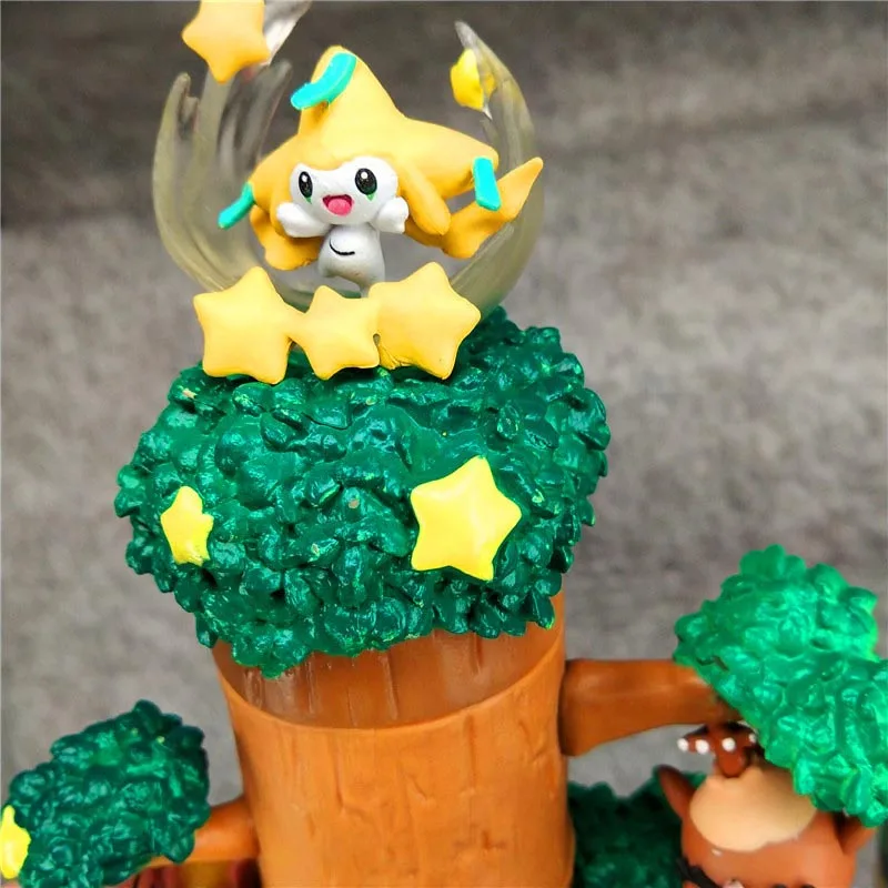 8 шт./компл. аниме Pika Charmander Eevee Jigglypuff pokemones лес 2 дерево стрельба Звезда ночь фигурка игрушки подарки для детей