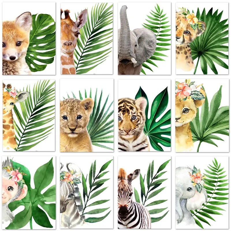 Алмазная живопись 5D с мультяшными растениями листьями животными Набор для