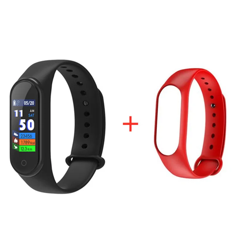 Band and strap Soulusic M4 смарт-браслет 4 фитнес-трекер часы спортивный браслет пульсометр умный Браслет для измерения артериального давления браслет PK mi band 4 - Цвет: Band and strap