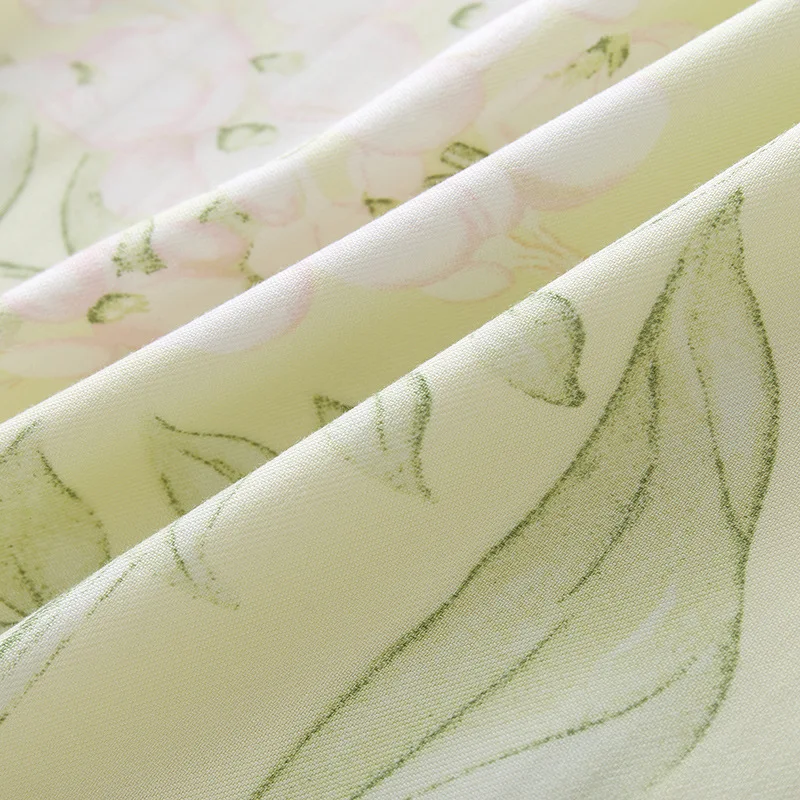

Woven Floral Nightdresses Female Summers 100% Viscose 3/4 Sleeve Soft Home Clothes Middle Women Night Gowns Sexy Nightwear