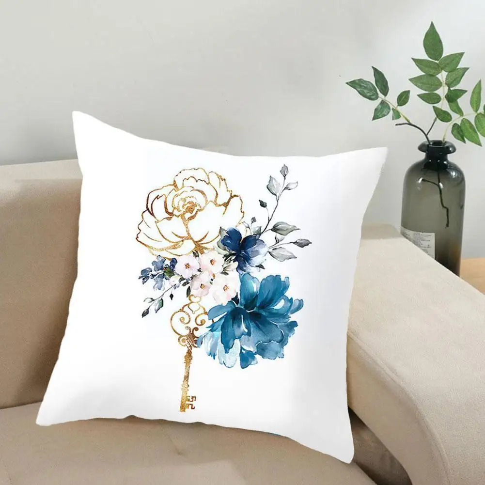 

Plant Pattern Linen Pillow Case Ins Style Home Decor Case Cover Car Suede Cushion Pillow Customizable Y3C3