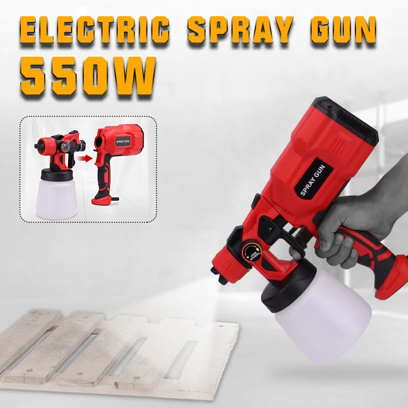 

2020 Power Tool 550W 110V~230V Electric Spray Gun High Power Wall Handheld Painting Sprayer Car Body Repair Tool Paint Tool New