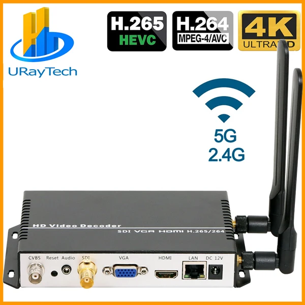WIFI 4K H.265 H.264 IP To SDI HDMI VGA CVBS декодер потокового видео для декодирования HTTP RTSP RTMP UDP M3U8 HLS и т. Д - Цвет: WIFI