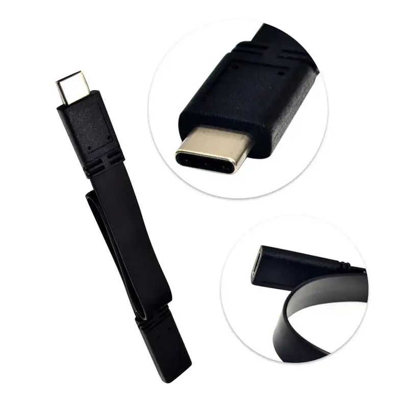 Kaufen Typ-c Kabel USB 3,1 Typ-c Männlich Zu Weiblich Verlängerung Kabel 10Gbps Übertragung Geschwindigkeit Flache Daten Kabel