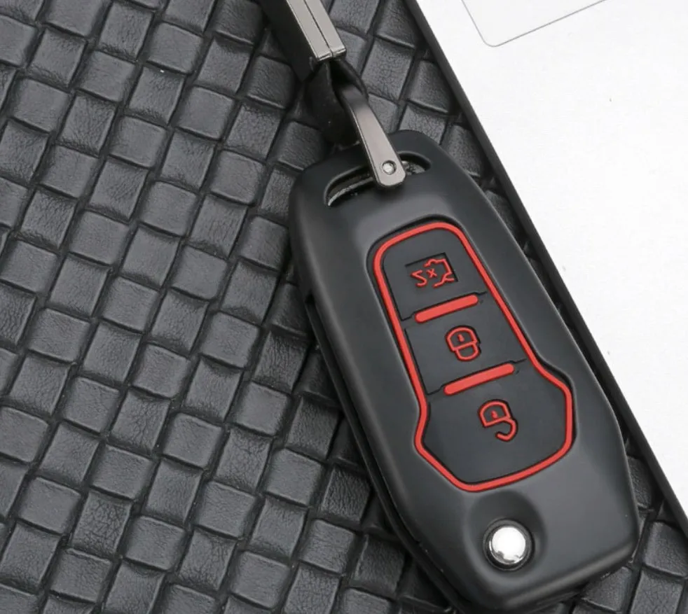 Чехол для ключа из углеродного волокна Ford Focus 2 3 Ecosport Kuga Escape Fiesta C-Max S-Max Ranger Everest