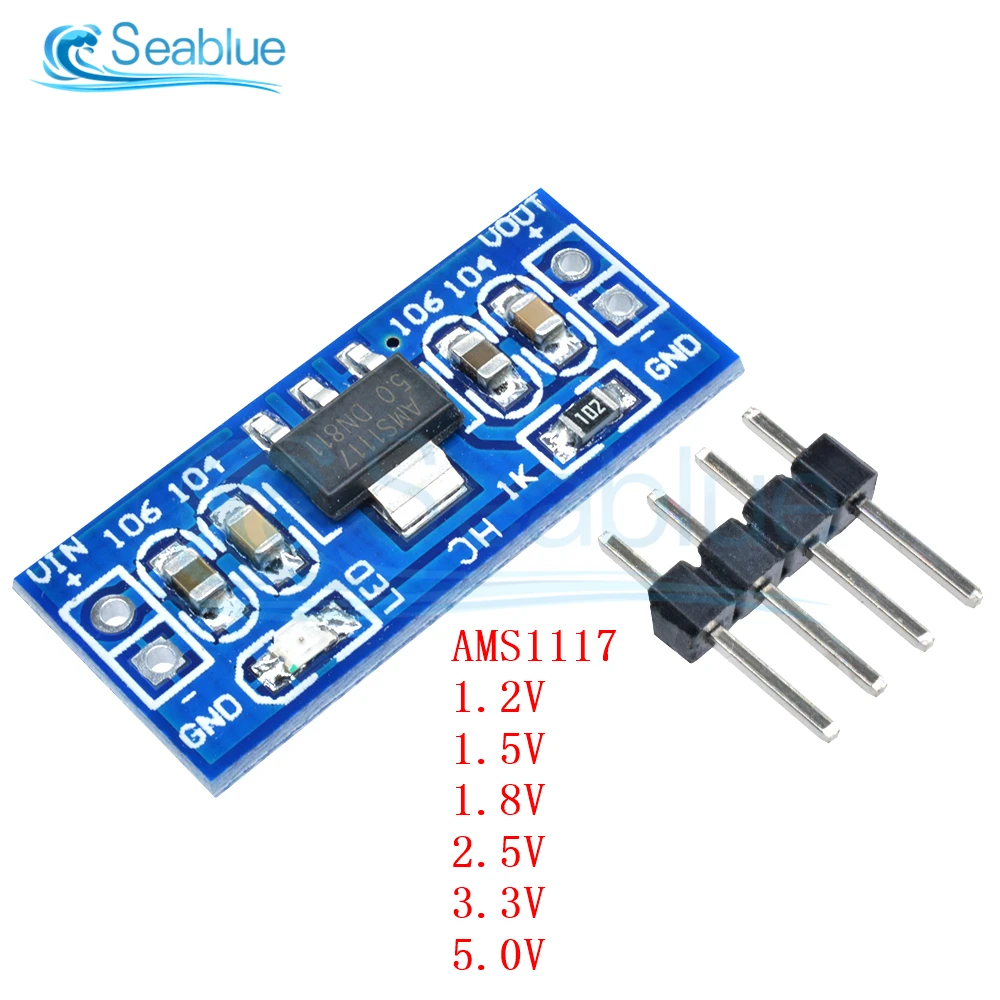 

5Pcs/lot LM1117 AMS1117 4.75V-12V to 1.2V 1.5V 1.8V 2.5V 3.3V 5.0V DC-DC Step Down Power Supply Module For Arduino Raspberry pi