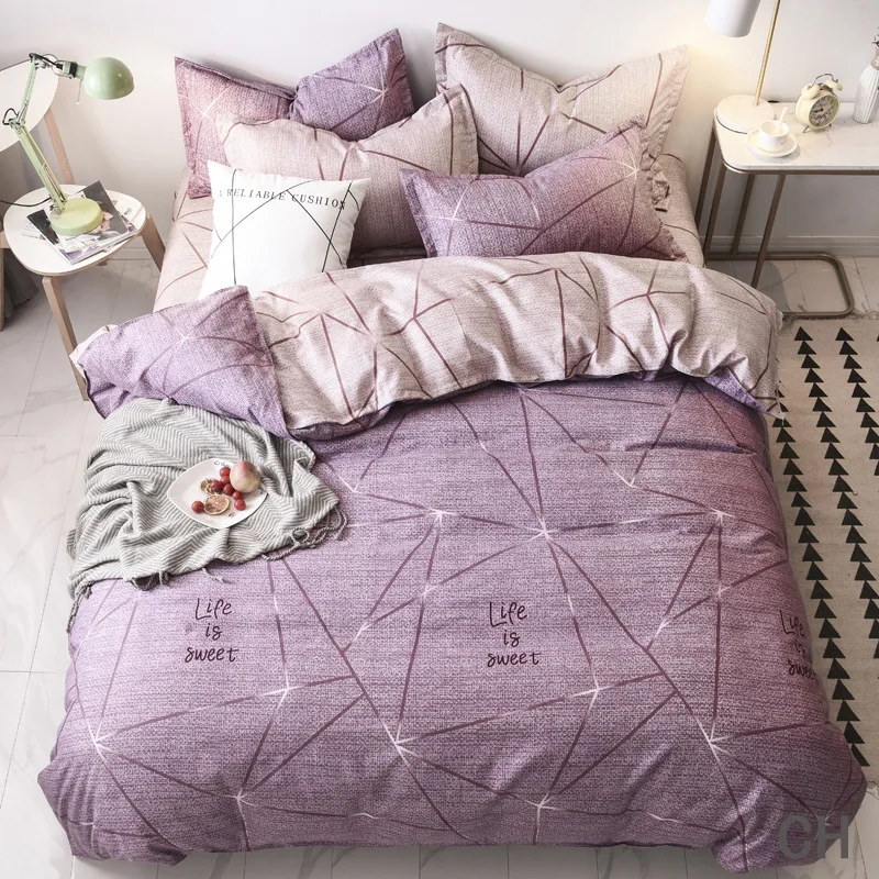 

4pcs/set Pink Cartoon Cute Elk Bedding Set Duvet Cover Set Flat Sheet Pillowcase BedClothes 100% Cotton comforter Quilt Cover