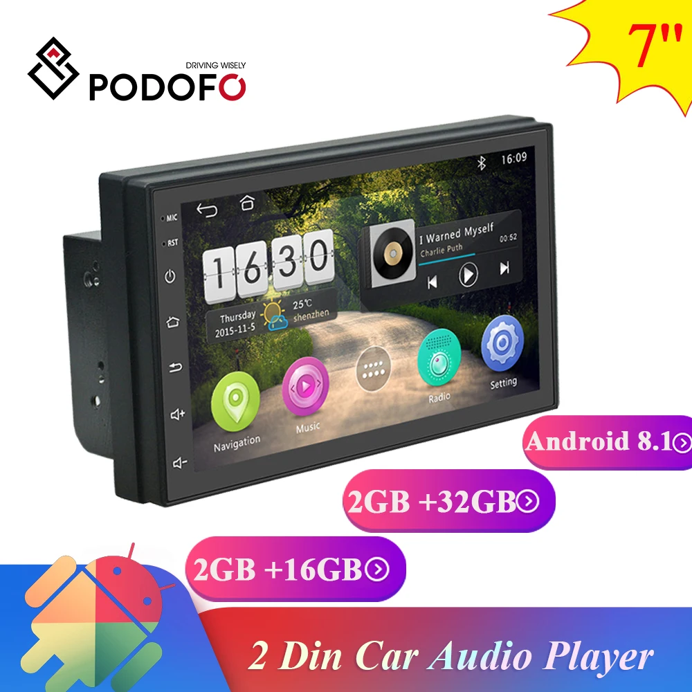 

Podofo 2Din Android 8.1 Car Multimedia Video Player 7" Universal Stereo Car radio GPS Автомагнитола For Volkswagen Nissan toyota