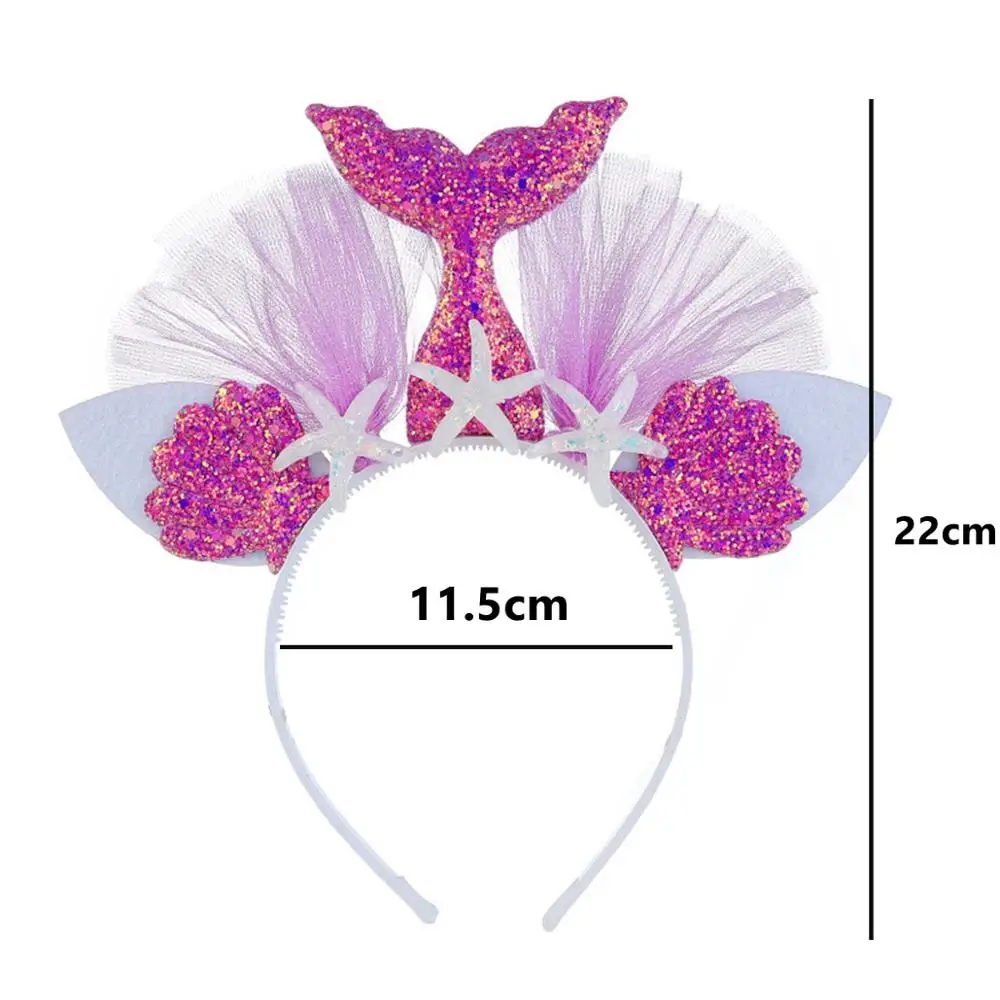 Mermaid Headband 7 Taoup 1 шт. градиентный цвет блестки маленький брелок с хвостом русалки с днем рождения Русалка тема вечерние украшения для девочек детские украшения - Цвет: Mermaid Headband 7