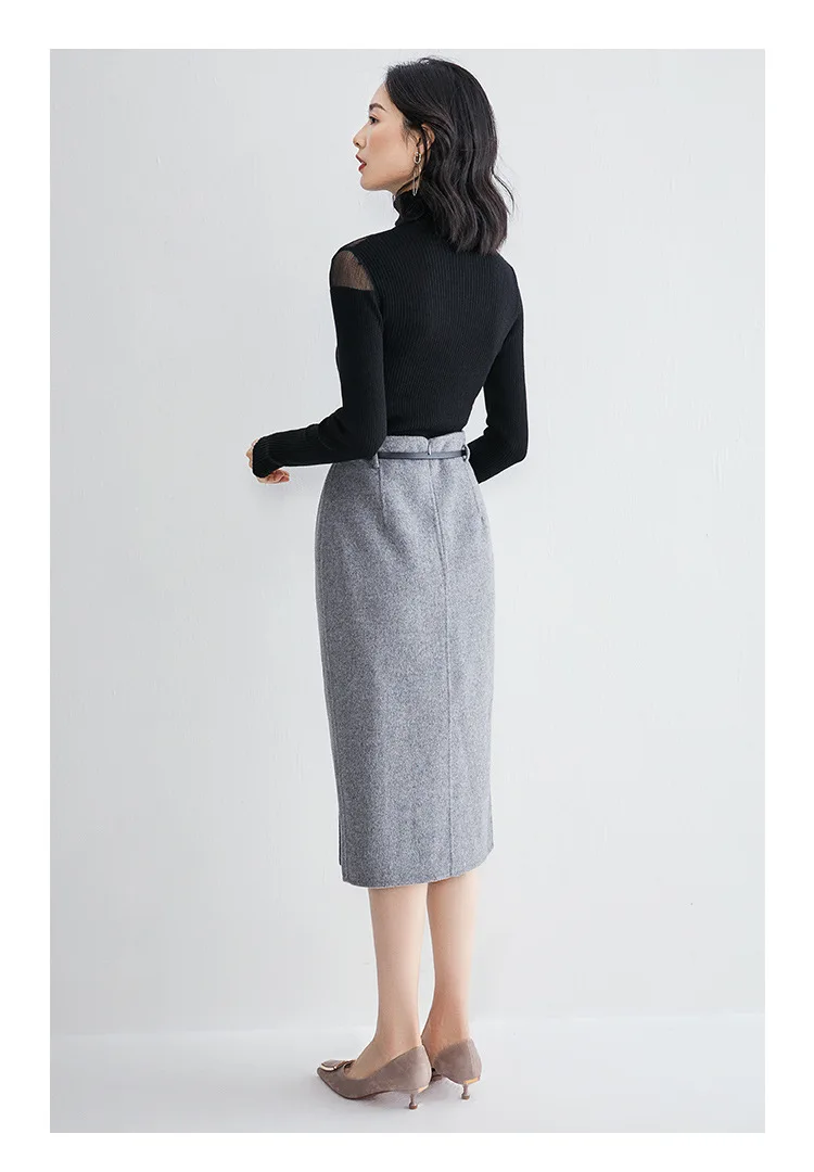 Женская трикотажная рубашка новая коллекция осень-зима 2019 чистый цвет