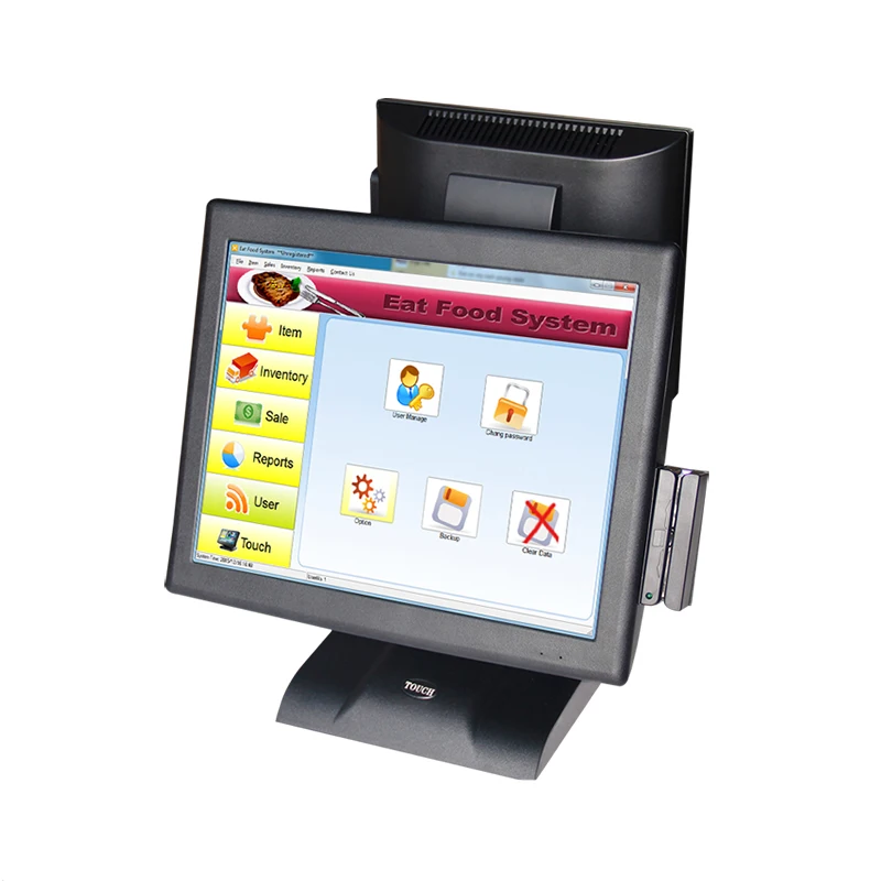Высокое качество 15 дюймов сенсорный экран pos системы все в одном ПК с MSR кард-ридер