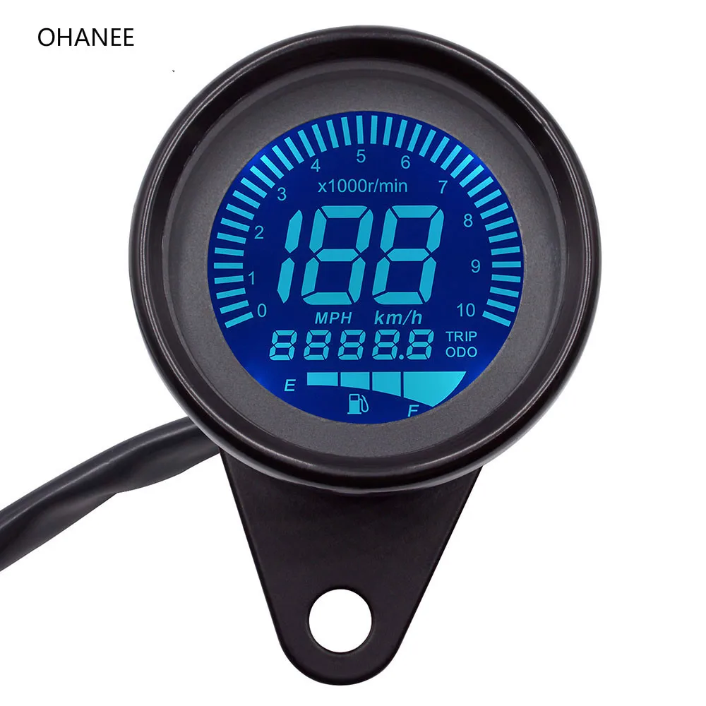 OHANEE Универсальный Цифровой мотоциклетный ЖК Спидометр Одометр Techometer Moto датчик