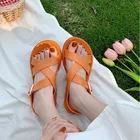 2020 женские сандалии с пряжкой из мягкого желе, женская обувь, повседневная, удобная, на плоской платформе, модные женские пляжные сандалии, летние популярные