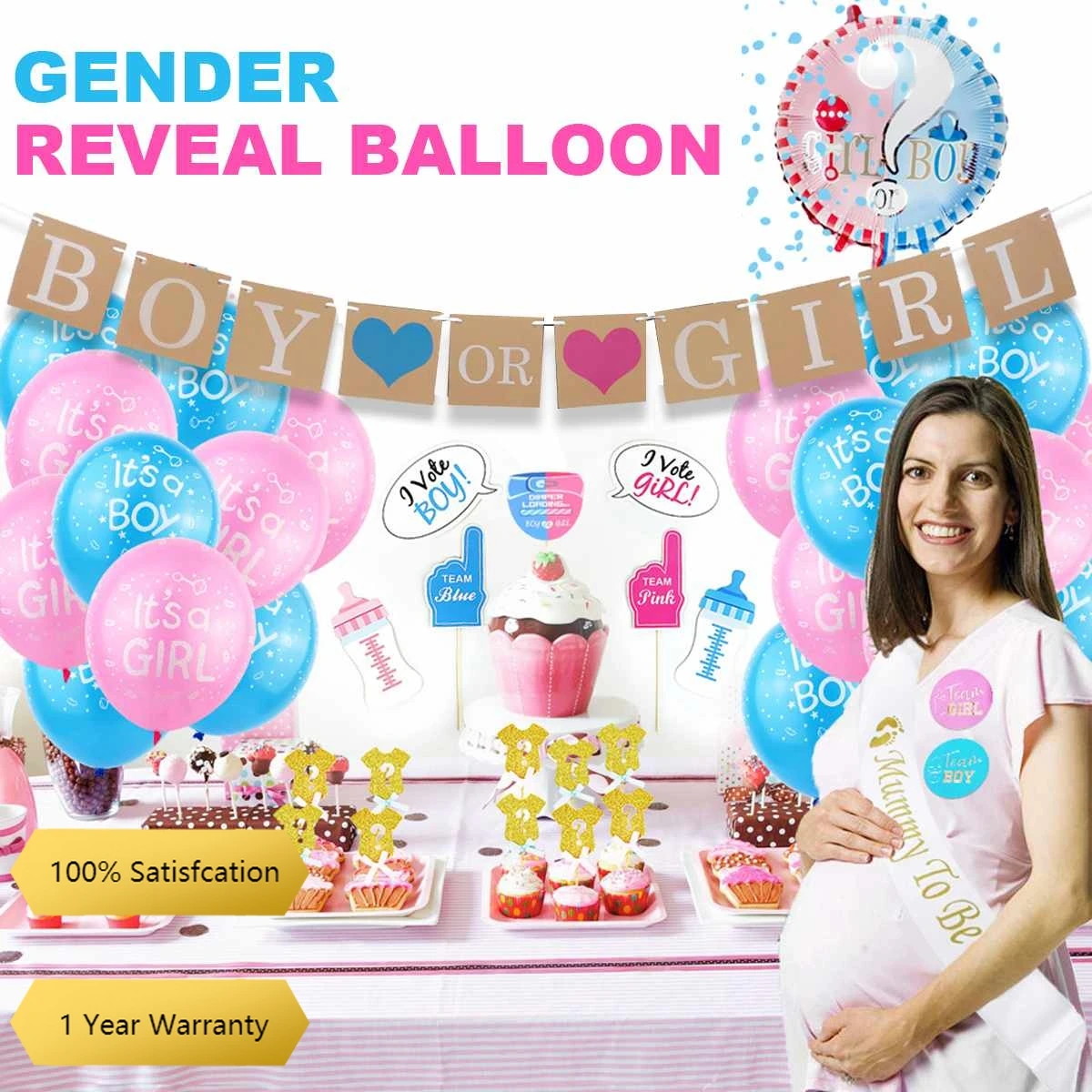 

Baby Gender Reveal Tableware Secret Party Decoration Balloon Boy or Girl Balloon Decoration Kids Baby Shower Decorations