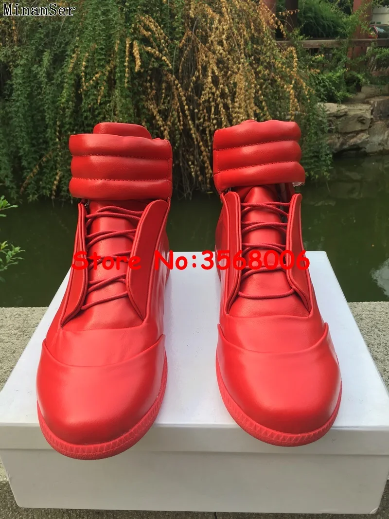 Кроссовки мужские высокие натуральная кожа пэчворк Повседневная Брендовая