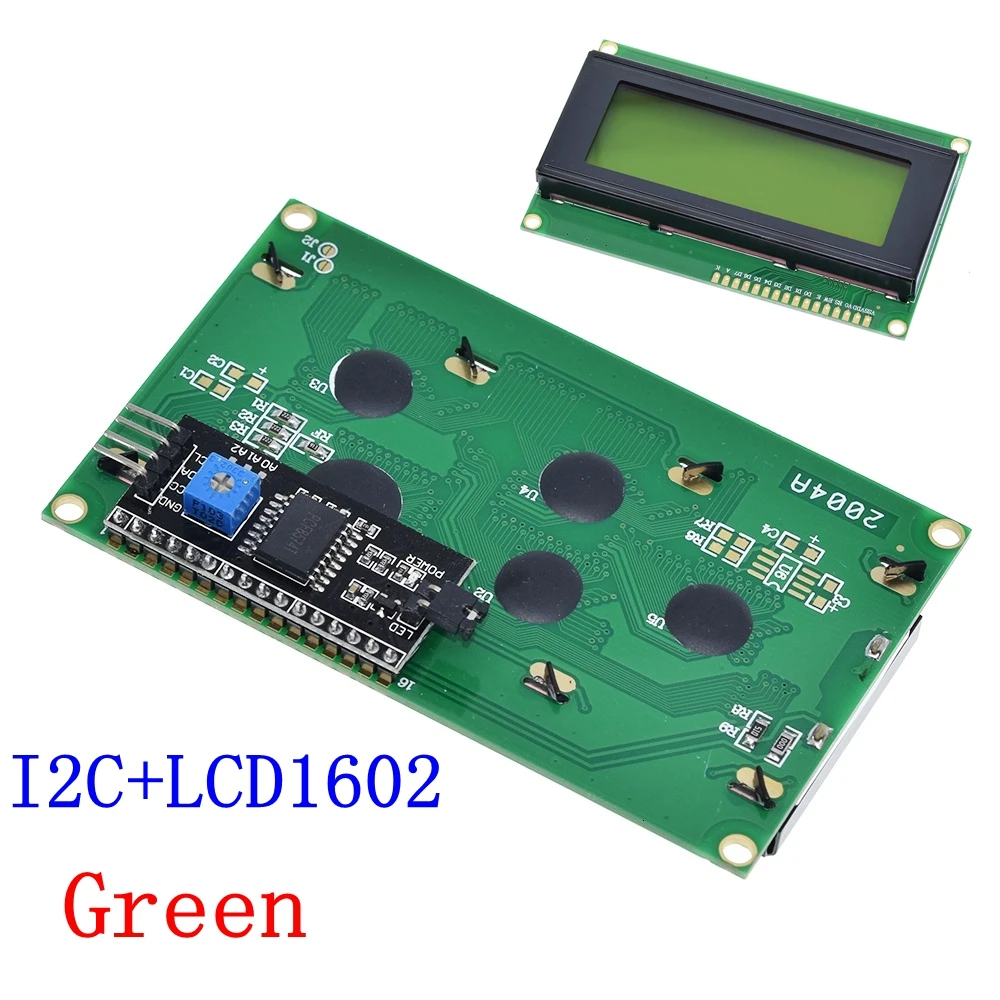 Lcd 2004+ igc 2004 20x4 2004A синий/зеленый экран HD44780 символ lcd/w IIC/igc последовательный интерфейс модуль адаптера для Arduino - Цвет: I2 LCD2004 Green