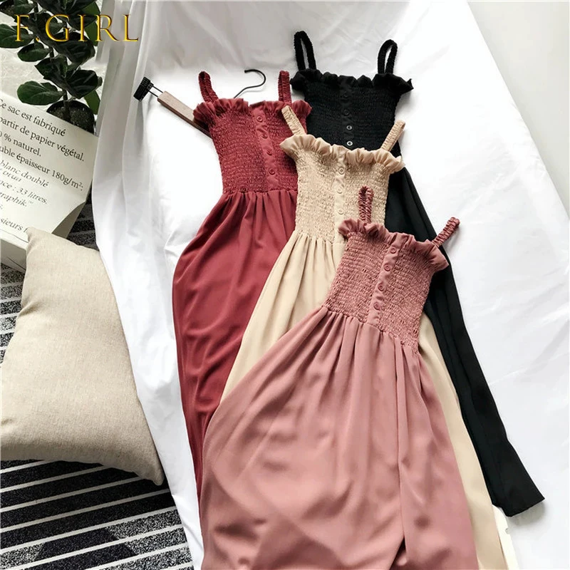 

Dresses Women 4 Colors Square Collar Sleeveless Summer All-match Korean Style Elegant Students Party Mujer De Moda Vestidos Cozy