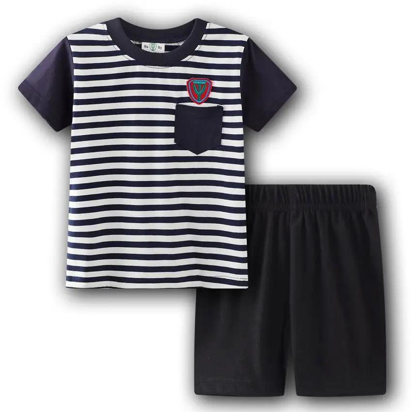 Новинка летняя детская одежда для маленьких мальчиков и девочек костюм с