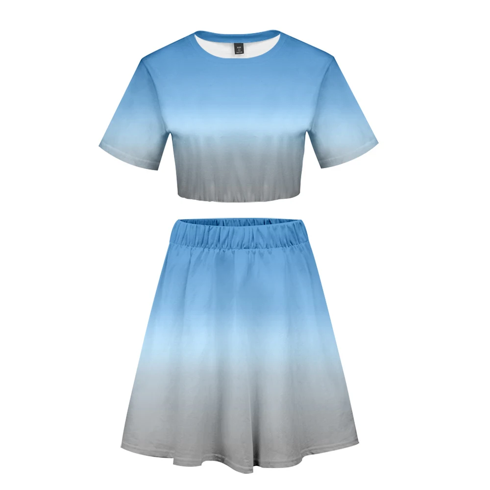 Комплект из двух предметов с юбкой и коротким рукавом для девочек | Женская