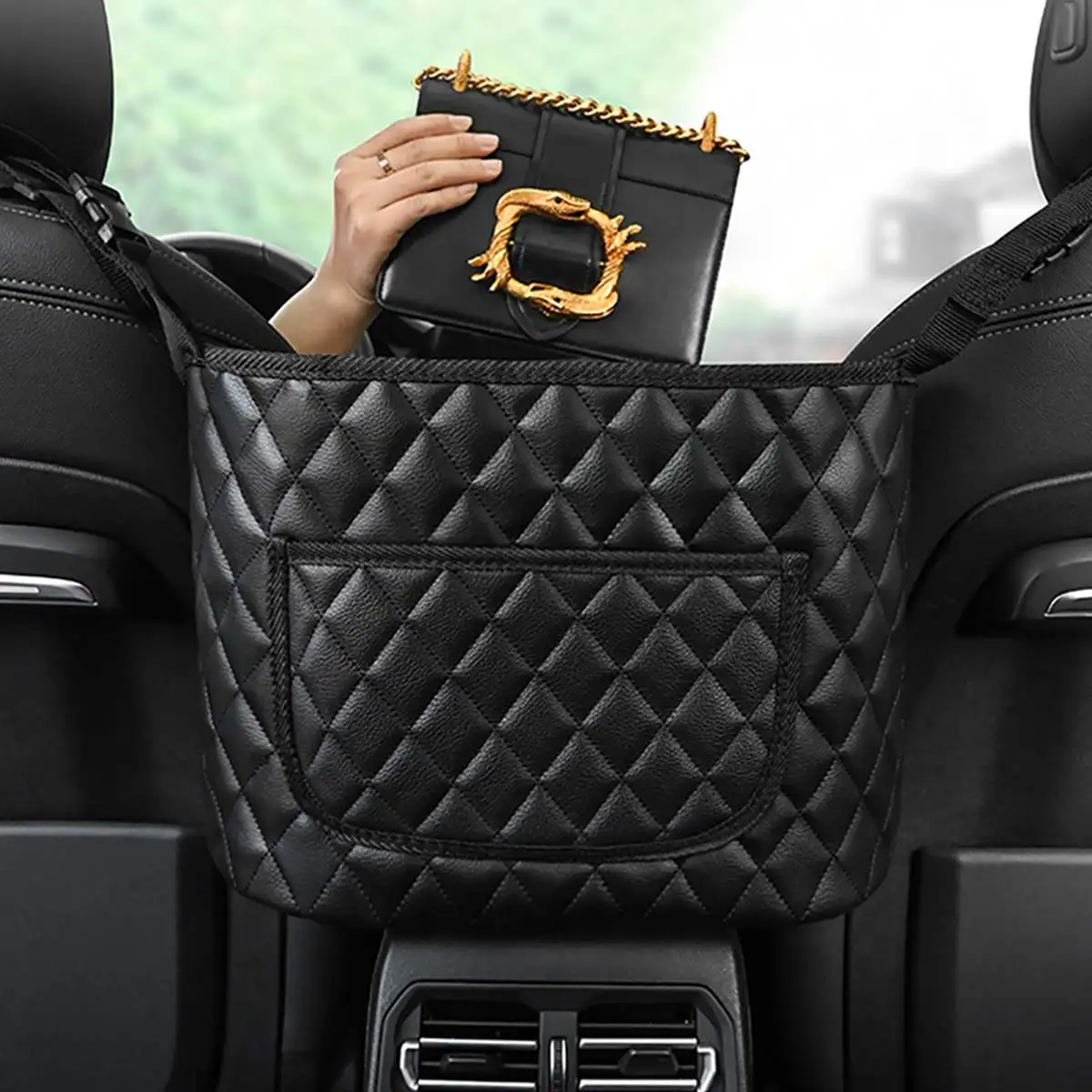 

Автомобильный многофункциональная сумка для хранения между сиденьями сетчатый карман интерьерные аксессуары карман сумки держатель Орга...