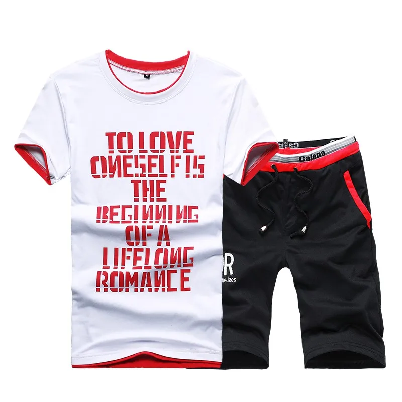 Мужской спортивный костюм из 2 предметов футболка с коротким рукавом и