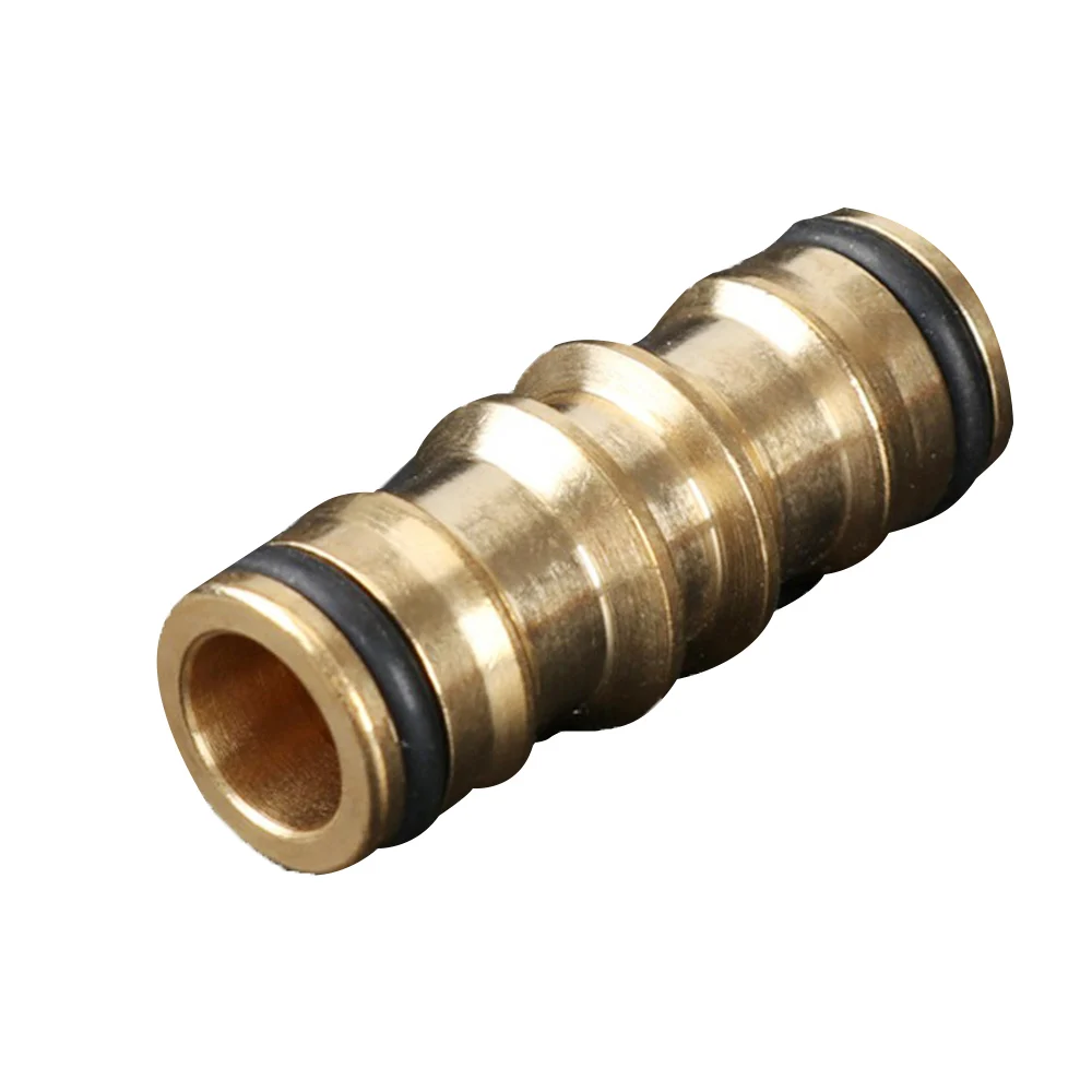 

Two-Way Copper Nipple Straight Connector Garden Water Hose Repair Quick Connector